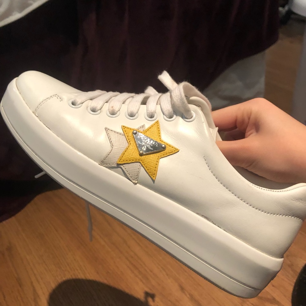 Prada white star sneakers